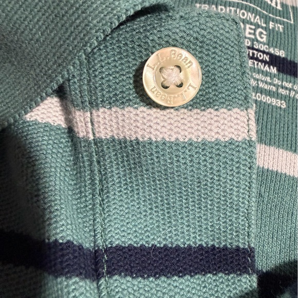 L.L. Bean Men's Striped Traditional Fit Short Sleeve Polo 100% Cotton - Picture 7 of 7